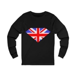 Union Jack Flag Diamond Gem Long Sleeve T-Shirt