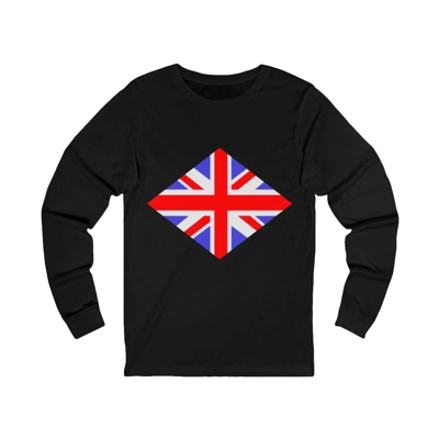 Union Jack Flag Diamond Long Sleeve T-Shirt Union Jack Flag Diamond Long Sleeve T-Shirt