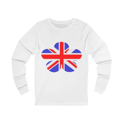 Union Jack Flag Flower Long Sleeve T-Shirt Union Jack Flag Flower Long Sleeve T-Shirt