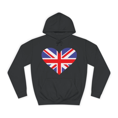 Union Jack Flag Heart Hoodie