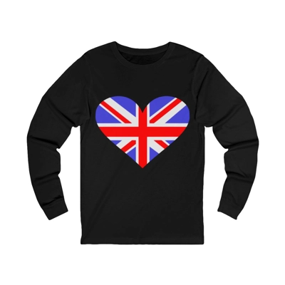 Union Jack Flag Heart Long Sleeve T-Shirt Union Jack Flag Heart Long Sleeve T-Shirt