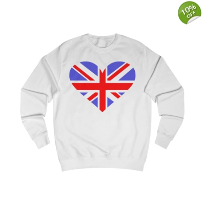 Union Jack Flag Heart Sweatshirt