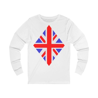 Union Jack Flag Large Diamond Long Sleeve T-Shirt