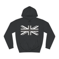 Union Jack Flag Negative Black And White Hoodie