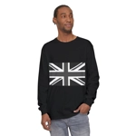 Union Jack Flag Negative Black And White Long Sleeve T-Shirt