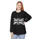 Union Jack Flag Negative Black And White Long Sleeve T-Shirt
