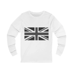 Union Jack Flag Negative Black And White Long Sleeve T-Shirt
