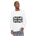 Union Jack Flag Negative Black And White Long Sleeve T-Shirt