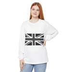 Union Jack Flag Negative Black And White Long Sleeve T-Shirt