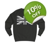 Union Jack Flag Negative Black And White Sweatshirt