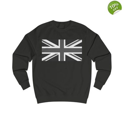 Union Jack Flag Negative Black And White Sweatshirt