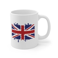Union Jack Flag Paint Splat Coffee Mug