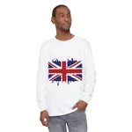 Union Jack Flag Paint Splat Long Sleeve T-Shirt