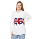 Union Jack Flag Paint Splat Long Sleeve T-Shirt
