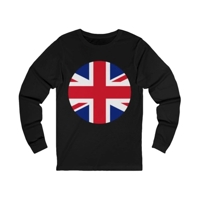 Union Jack Flag Round Circle Long Sleeve T-Shirt Union Jack Flag Round Circle Long Sleeve T-Shirt