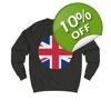 Union Jack Flag Round Circle Sweatshirt