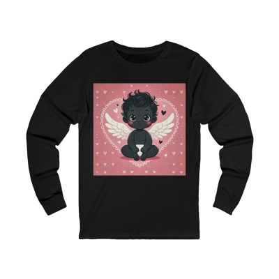 Valentines Day Cute Baby Black Angel Long Sleeve T-Shirt