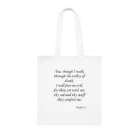 Valley Of Death Bible Verse Psalm 23 Cotton Shopping Tote Bag