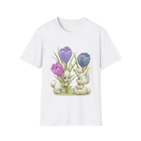 Vintage Cute Baby Bunnies And Tulips T-Shirt