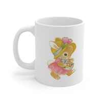 Vintage Cute Easter Day Bunny Girl Coffee Mug