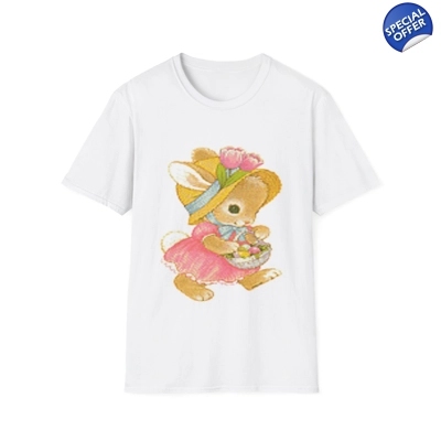 Vintage Cute Easter Day Bunny Girl T-Shirt