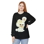 Vintage Cute White Bunny Rabbit Long Sleeve T-Shirt Vintage Cute White Bunny Rabbit Long Sleeve T-Shirt