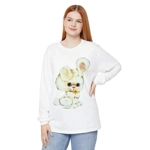 Vintage Cute White Bunny Rabbit Long Sleeve T-Shirt Vintage Cute White Bunny Rabbit Long Sleeve T-Shirt