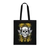 Vintage Grunge Skull Wings Yellow Lace Graffiti Cotton Shopping Tote Bag