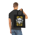 Vintage Grunge Skull Wings Yellow Lace Graffiti Cotton Shopping Tote Bag