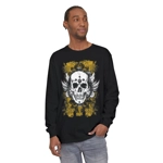 Vintage Grunge Skull Wings Yellow Lace Graffiti Long Sleeve T-Shirt