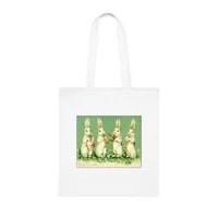 Vintage Musical Easter Bunnies Cotton Shopping Tote Bag