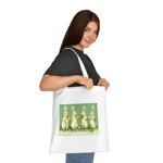 Vintage Musical Easter Bunnies Cotton Shopping Tote Bag
