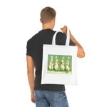 Vintage Musical Easter Bunnies Cotton Shopping Tote Bag