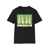 Vintage Musical Easter Bunnies Cotton T-Shirt