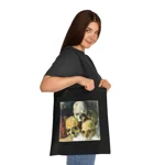 Vintage Pyramid of Skulls Classical Painting Cotton Shopping Tote Bag