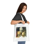 Vintage Pyramid of Skulls Classical Painting Cotton Shopping Tote Bag