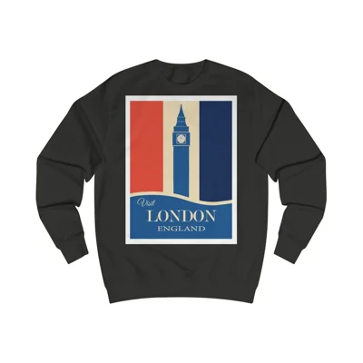 Visit London England Travel Poster Big Ben Sweatshirt