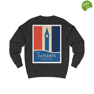 Visit London England Travel Poster Big Ben Sweatshirt