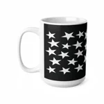 White Pentagram Star Cluster Pattern Coffee Mug