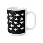 White Pentagram Star Cluster Pattern Coffee Mug