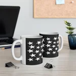 White Pentagram Star Cluster Pattern Coffee Mug