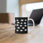 White Pentagram Star Cluster Pattern Coffee Mug