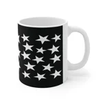 White Pentagram Star Cluster Pattern Coffee Mug