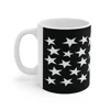 White Pentagram Star Cluster Pattern Coffee Mug