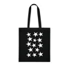 White Pentagram Star Cluster Pattern Cotton Shopping Tote Bag