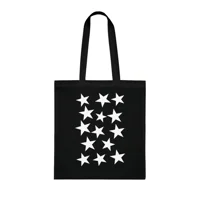 White Pentagram Star Cluster Pattern Cotton Shopping Tote Bag