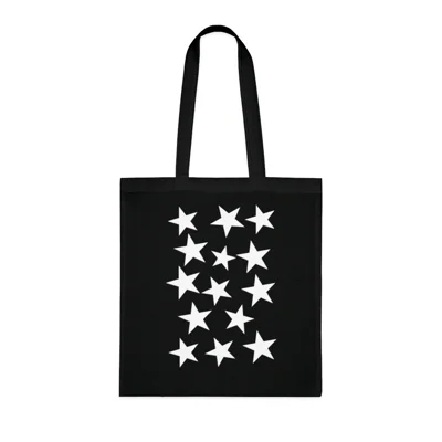 White Pentagram Star Cluster Pattern Cotton Shopping Tote Bag