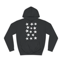 White Pentagram Star Cluster Pattern Hoodie
