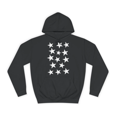 White Pentagram Star Cluster Pattern Hoodie