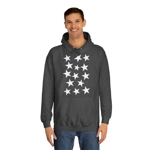 White Pentagram Star Cluster Pattern Hoodie
